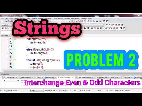 Strings 2 - To Interchange even & Odd Characters in a given String |