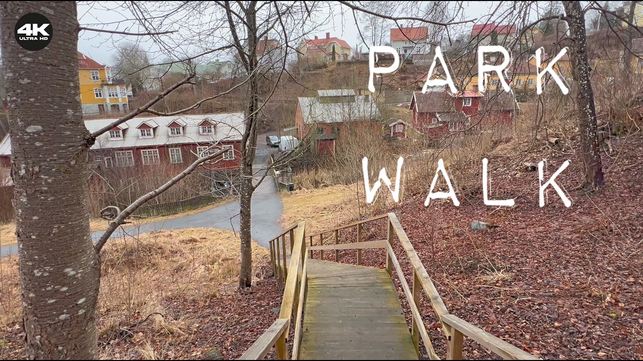 Walking in Jönköping 🇸🇪 | Swedish Park & Riverside Neighborhood | 4K
