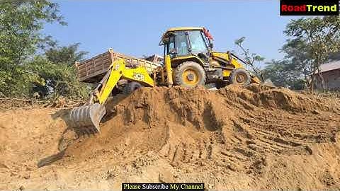 Jcb Backhoe amazing loading heavy truck top off soil hill@roadtrendmachinework