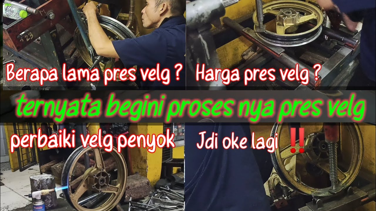 Press Velg motor penyok bengkok di Bandung berapa harga proses waktu