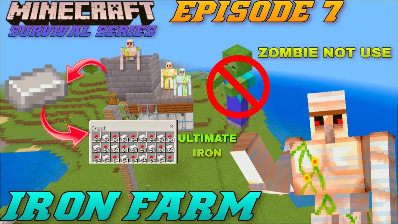 Making Iron Farm In Survival World / Minecraft Survival Series ...
