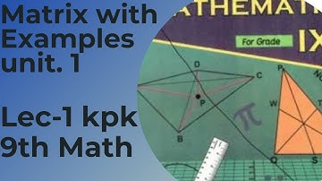 Definition of Matrix. Rows and Columns | class 9th Math KPK | Lecture 1