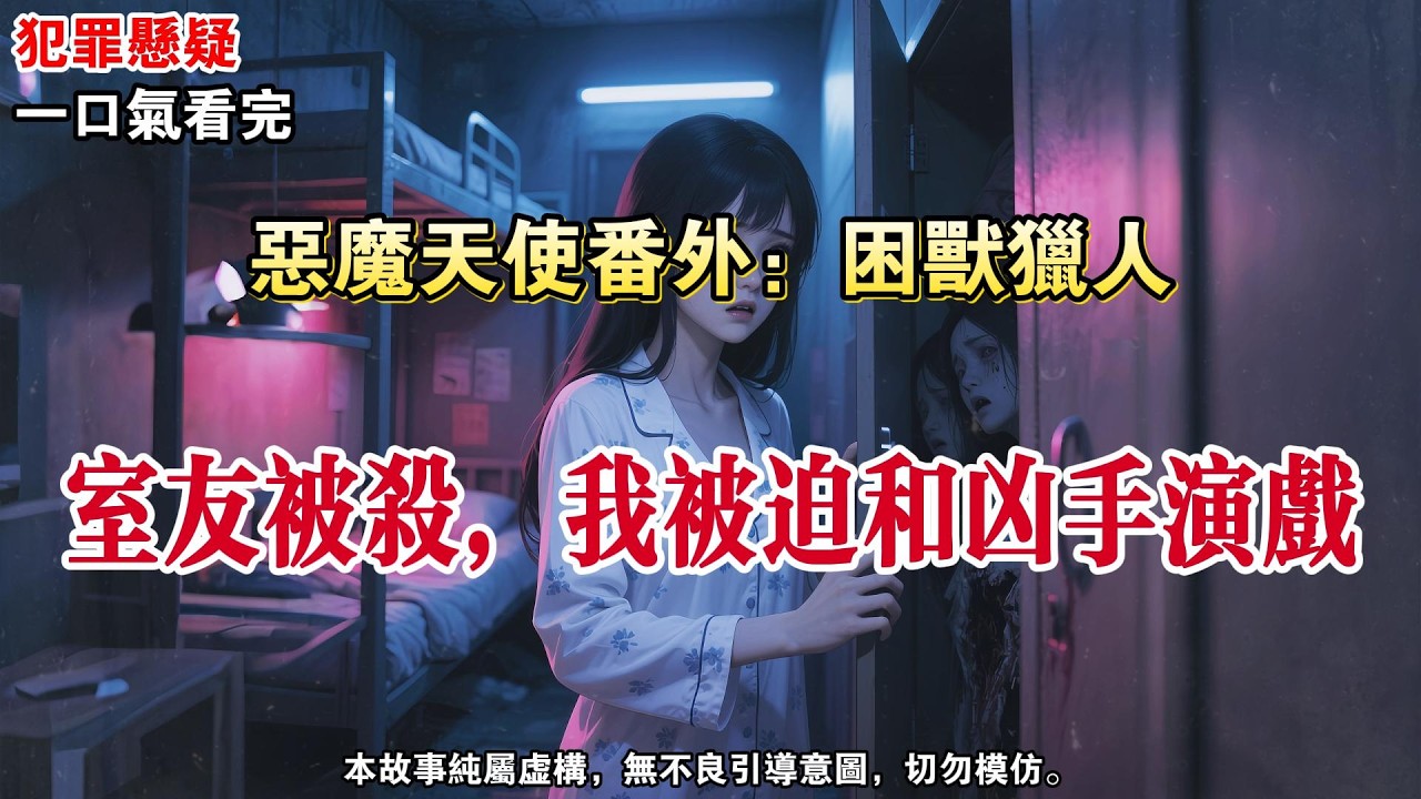 【惡魔天使番外：困獸獵人】室友被殺了，屍體就藏在她衣櫃裏。而我默默地關上了衣櫃，把櫃門鎖好。因爲凶手就在外面，和我們打牌。我知道，演不好，都得死。#懸疑小說 #有聲小說