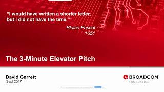 The 3Minute Elevator Pitch