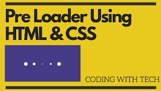 Awesome Preloader Using Html and Css | How to Create Animated Loader Using Html & Css | Css tutorial