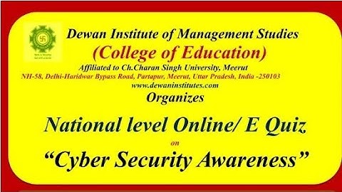 National Level Online Quiz l Cyber security Awareness l Free Certificate l Online Certificate Quiz