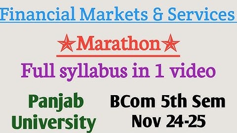 Marathon on Financial Markets and Services | Panjab University | B. Com 5th Semester