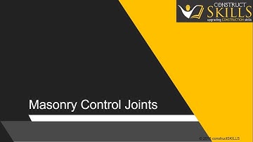 Masonry control joints