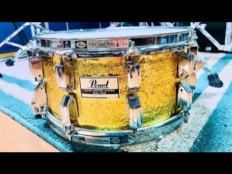 pearl super gripper brass snare 14x6.5 