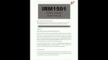 IRM1501 Assignment 1 COMPLETE ANSWERS Semester 1 2025 826977 DUE 19 March 2025