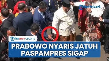 Aksi Sigap Paspampres saat Prabowo Nyaris Jatuh di Kerumunan seusai Ikut Joget Tabola Bale di Istana
