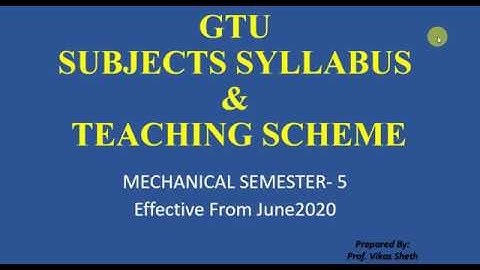 GTU SEM5|NEWSUBJECTS|SYLLABUS