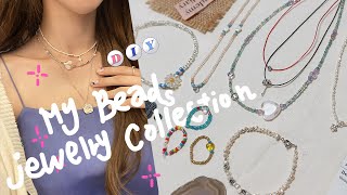 ENG)계절에 상관없이 어울리는 비즈 반지,팔찌,목걸이 만들기🍒My Beads Jewelry collection