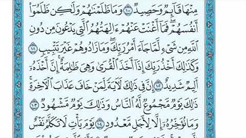 تلاوة سورة هود من الآية 102 إلى الآية 108