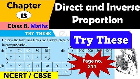 Try This Page No. 211 | Direct and Inverse proportion | chapter 13 | class 8 | Maths| NCERT
