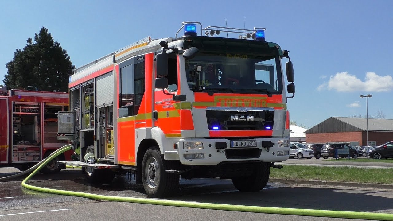 [Lagerhallenbrand] Einsatzfahrten FF Rendsburg,FF Büdelsdorf und FF Fockbek zur Großübung