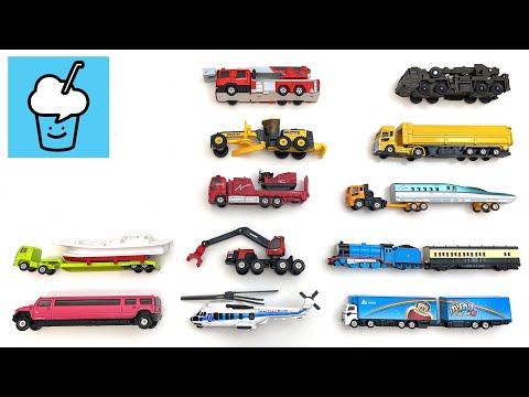 Tomica Long Vehicles Collection Fire Truck Train Transport Truck