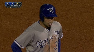 KC@CLE: Hosmer drives an RBI double to center field