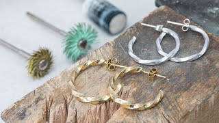 How to Make Twisted Hoop Earrings - Free Jewellery/Jewelry Making Tutorial