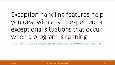 Internals of Exceptions - Adam Furmanek