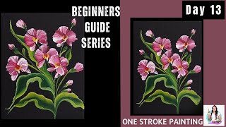 Beginners Guide Series |One Stroke Painting  Day 13|Round brush painting