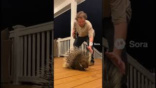 Drunk Man Tries To Pet Porcupine Instant Regretcaught On Camera