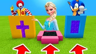 Minecraft PE : DO NOT CHOOSE THE WRONG PORTALS! (Ronald Mcdonald, Elsa & Sonic)