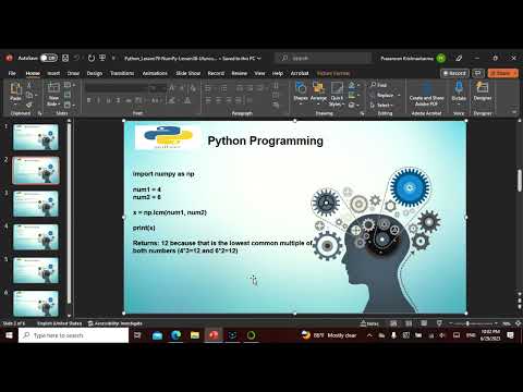 Python L79  in English, This video explains NumPy Lesson38,Non Tech People can understand well.