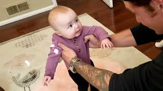 Suprise!!! Throw Back Saturday!! #7monthold Chubby Cheek Baby Aubrey Flirts w/ Her Daddy!!