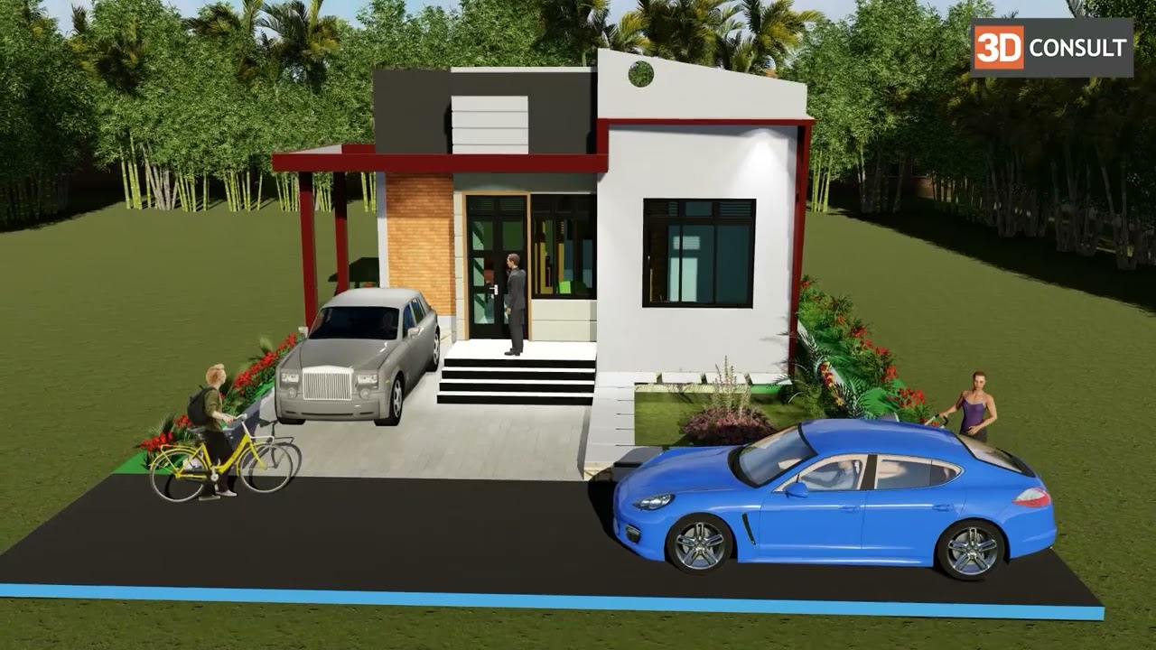 Simple House Design 9x13 2 Meters With 3 Bedrooms