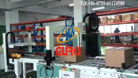 GURKI Case erector & case sealer & case strapping machine packing line