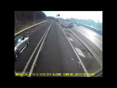 “Absolute b******” Shocking clip shows Range Rover using slip road to undertake lorry on M25