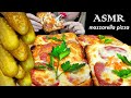 ASMR MUKBANG CHEESY PIZZA TOASTS | PEPPERONI &amp; MOZZARELLA mini PIZZA | 먹방 eating sounds
