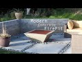 Modern DIY concrete outdoor table / fire pit build