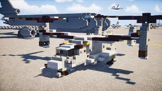 Minecraft V-22 Osprey Tilt-rotor Aircraft Tutorial