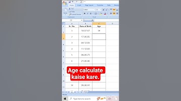 Age Calculation Formula in Excel. How to calculate age in Excel #excel #excelformula #video #short