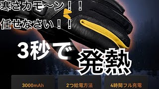 Hompres 電熱グローブ カーボンナノチューブ急速加熱 バッテリー式&車体給電 4段階温度調節 電熱手袋