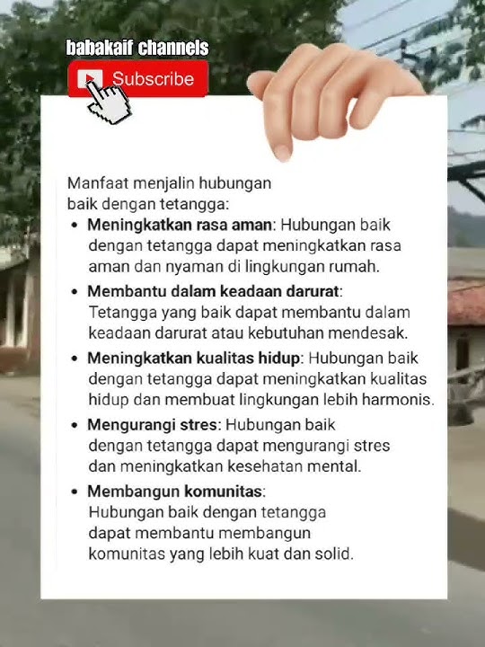 manfaat berhubungan baik dengan tetangga