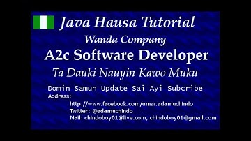 Java tutorial In Hausa Part 3