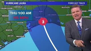 Will Hurricane Laura be a Category 3 storm at landfall?