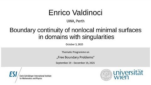 Enrico Valdinoci - Boundary continuity of nonlocal minimal surfaces in domains with singularities