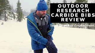 Outdoor Research Carbide Bibs Review - Sean Sewell of Engearment