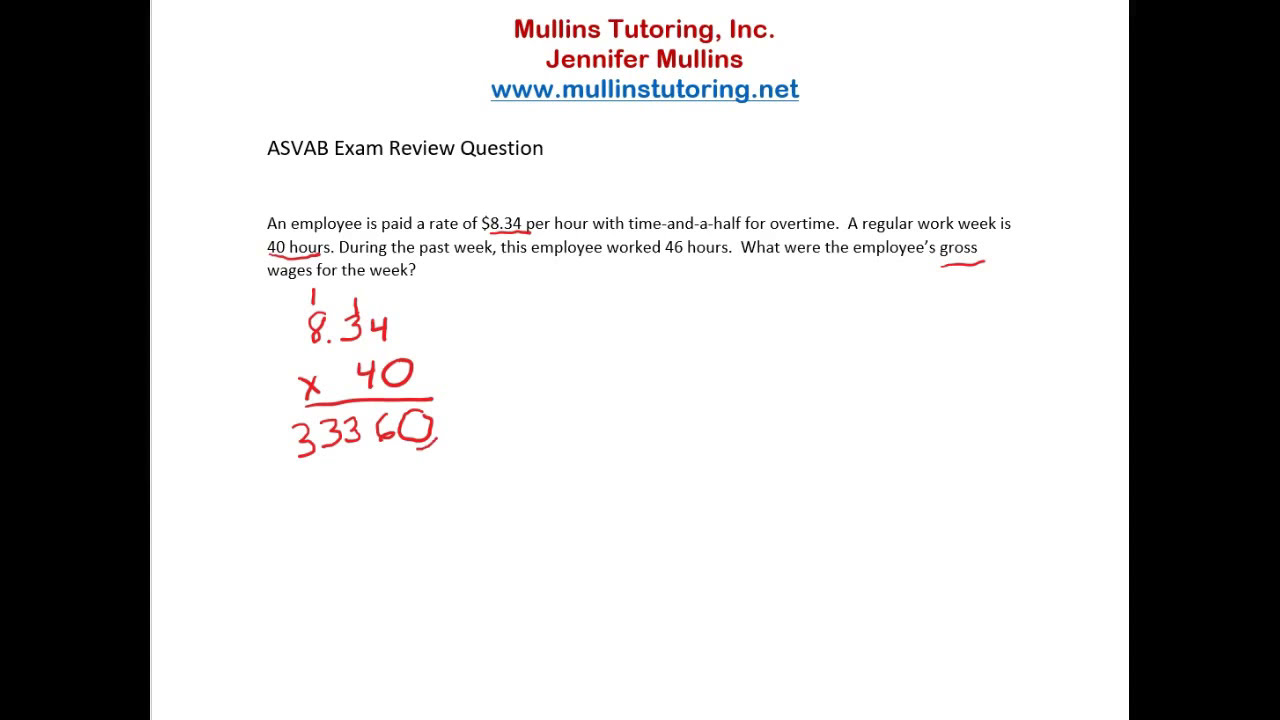 ASVAB Solving For Time and a half YouTube