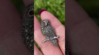 Vintage Sterling Silver Marcasite ‘Owl’ Brooch