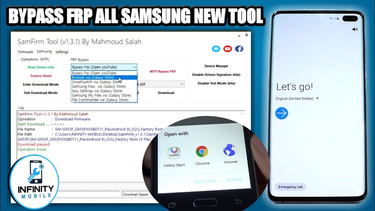 SamFirm tool V1.3.1 Frp Bypass/ samsung galaxy android 7,8,9,10,11 /2021 