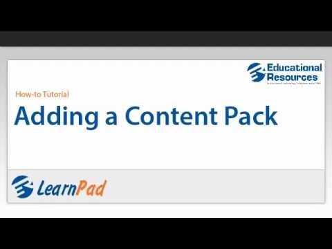 LearnPad Management Portal: Adding a Content Pack