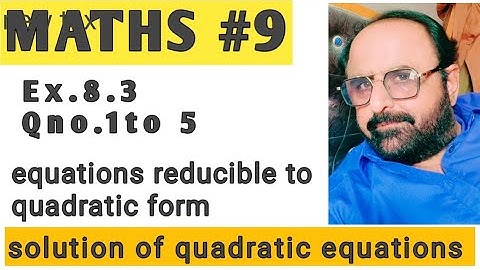 Exercise 8.3 unit 8 Quadratic equations class 9 new mathematics book Sindh board part 1 Ques 1to 5