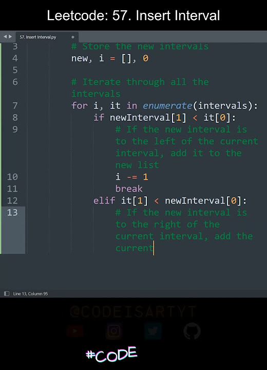 Leetcode 57. Insert Interval in Python | Python Leetcode | Python ... image.