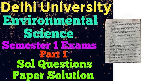 DU Sol : Environmental Science l Sol Question paper solution l Semester 1 Exam B.Com Important ques