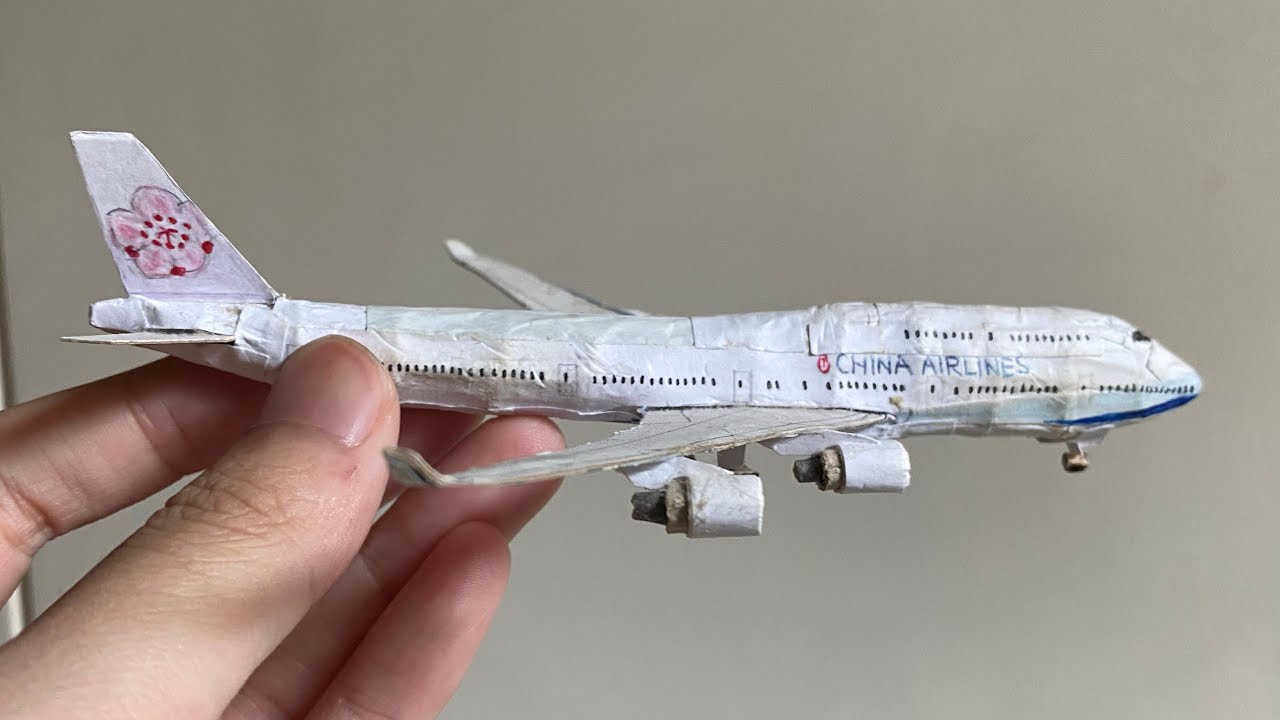 中華航空波音747-400模型製作過程China airlines Boeing747-400(1/500)handmade Model  Production process